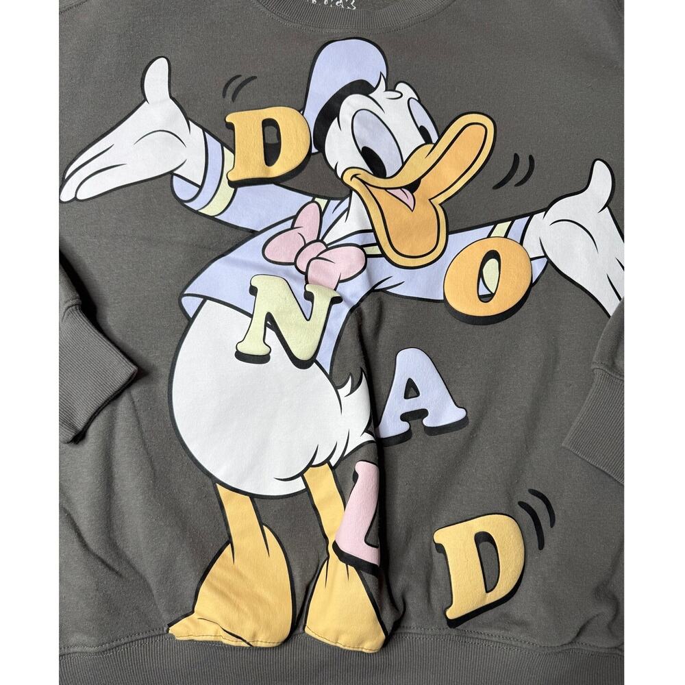 Disney Donald Duck 90th Anniversary Gray Sweater Size M Double Sided - Picture 3 of 8